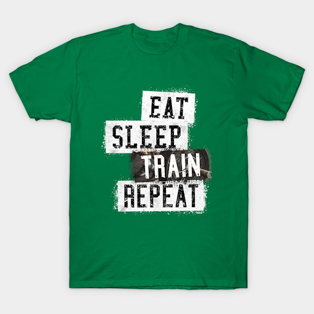 Eat Sleep Train Repeat T-Shirt by hoopoe